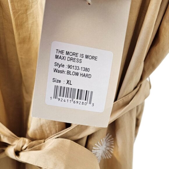 MOTHER More Is More Sleeveless, Embroidered Tie Front Cotton Maxi Dress, XL, NWT - Picture 11 of 11